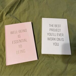 Brand new lot of 2 hard cover journals fitness and wellness